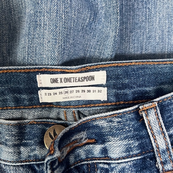 One by one teas spoon 26 awesome baggies Distressed Boyfriend Jeans 26 - Picture 3 of 10